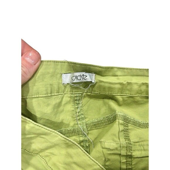 Cache Capri Pants 90s Y2K Studded Neon Green Cargo Pockets Size 12 Vintage - Picture 8 of 8